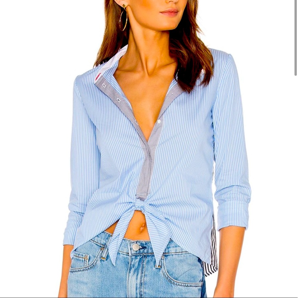 Bailey 44 Homeostasis Striped Front Tie Top